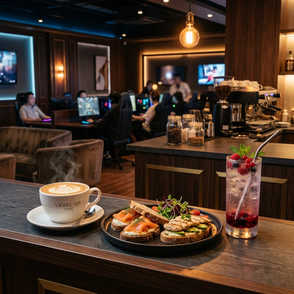 Artisan coffee and snacks served at the bar